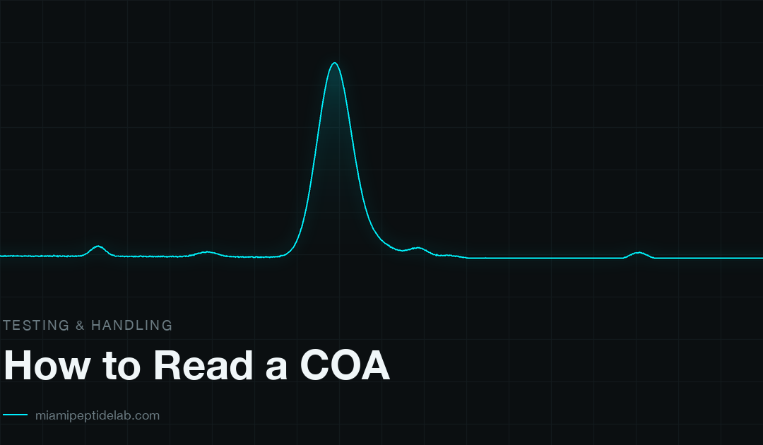 How to Read a COA — research guide from Miami Peptide Lab