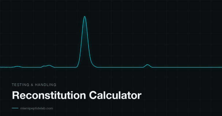 Reconstitution Calculator — research guide from Miami Peptide Lab